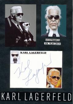 Karl Lagerfeld  † 2019 Modeschöpfer Designer Fotograf Autogramm Karte original signiert 