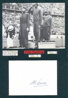 Martinus "Tinus" Osendarp † 2002  Holland  3.OS Olympia 1936  Leichtathletik  Autogramm Karte original signiert 