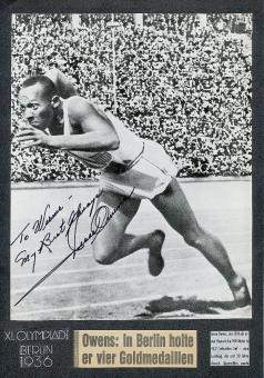 Jesse Owens † 1980 USA  4 x Olympiasieger 1936  Leichtathletik  Autogramm Foto original signiert 