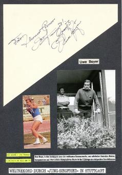Uwe Beyer † 1993  DDR  3.OS  Olympia 1964 + Film Schauspieler  Leichtathletik  Autogramm Karte original signiert 