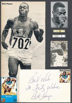 Bob Hayes † 2002  USA  2 x Olympiasieger 1964 Football +  Leichtathletik  Autogramm Karte original signiert 