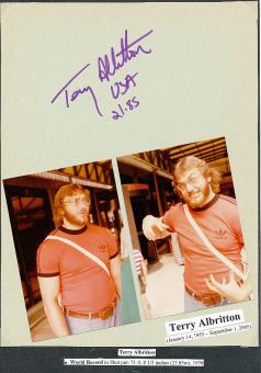 Terry Albritton † 2005  USA  Weltrekord Kugel 1976   Leichtathletik  Autogramm Karte original signiert 