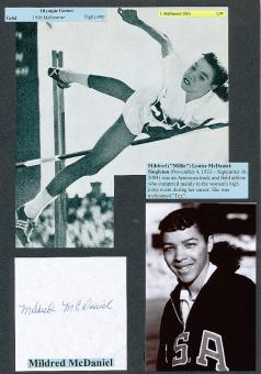 Mildred McDaniel † 2004  USA  Olympiasiegerin 1956   Leichtathletik  Autogramm Blatt original signiert 