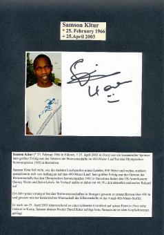 Samson Kitur † 2003  Kenia  3.OS Olympia 1996  Leichtathletik  Autogramm Karte original signiert 
