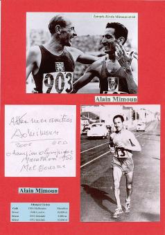 Alain Mimoun † 2013 Frankreich  Olympiasieger 1956  Leichtathletik  Autogramm Blatt original signiert 