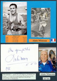 Alain Mimoun † 2013 Frankreich  Olympiasieger 1956  Leichtathletik  Autogramm Karte original signiert 