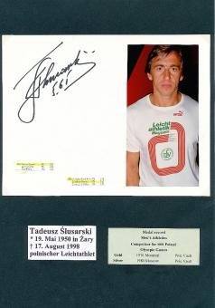Tadeusz Slusarski † 1998  Polen  Olympiasieger 1976   Leichtathletik  Autogramm Karte original signiert 