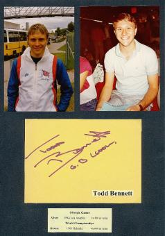 Todd Bennett † 2013  Großbritanien  2.OS Olympia 1984  Leichtathletik  Autogramm Karte original signiert 