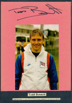 Todd Bennett † 2013  Großbritanien  2.OS Olympia 1984  Leichtathletik  Autogramm Karte original signiert 