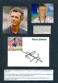 Pierre Quinon † 2011  Frankreich Olympiasieger 1984   Leichtathletik  Autogramm Karte original signiert 