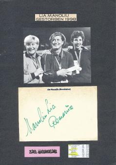 Lia Manoliu † 1998 Rumänien  Olympiasiegerin 1968   Leichtathletik  Autogramm Karte original signiert 
