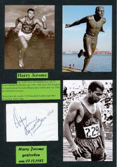 Harry Jerome † 1982  Kanada  3.OS  Olympia 1964  Leichtathletik  Autogramm Blatt original signiert 