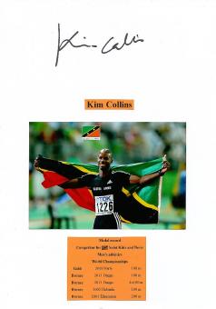 Kim Collins  St.Kitts und Nevis  Leichtathletik  Autogramm Karte original signiert 