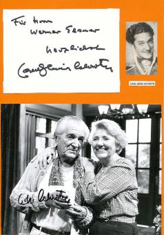 2  x  Carl-Heinz Schroth † 1989  Film & TV Autogramm Foto + Karte original signiert 