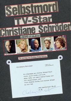 Christiane Schröder † 1980   Film & TV Autogramm Blatt original signiert 