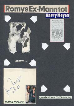 Harry Meyen † 1979   Film & TV Autogramm Blatt original signiert 