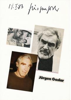 Jürgen Goslar † 2021  Film & TV Autogramm Karte original signiert 