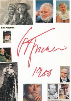 O.W. Fischer † 2004  Österreich   Film & TV Autogramm Karte original signiert 