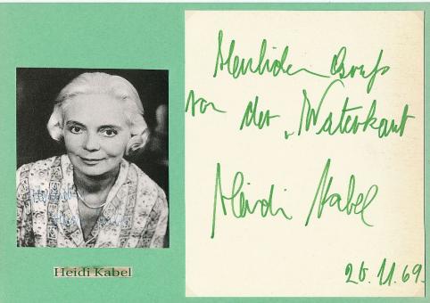 2  x  Heidi Kabel † 2010 Film & TV Autogrammkarte + Karte original signiert 