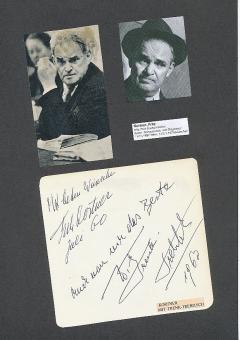Fritz Kortner † 1970  Regisseur &  Willy Trenk-Trebitsch † 1983  Film & TV Autogramm Blatt  original signiert 