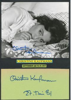 2  x  Christine Kaufmann † 2017 Film &  TV Autogramm Foto + Karte original signiert 