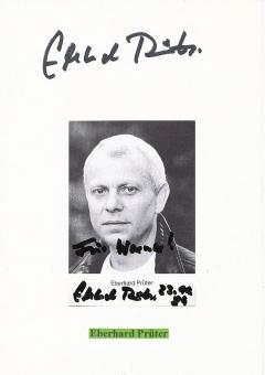 2  x  Eberhard Prüter † 2014  Film & TV Autogrammkarte + Karte original signiert 