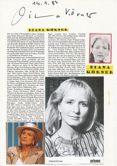 2  x  Diana Körner  Film & TV Autogrammkarte + Karte original signiert 