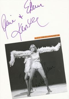 2  x   Alice & Ellen Kessler  Zwillinge  Film &  TV Autogramm Foto + Karte original signiert 
