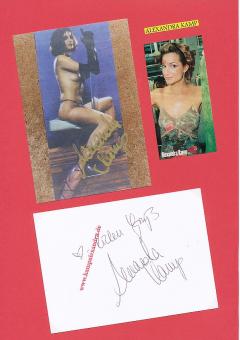 2  x  Alexandra Kamp  Film &  TV Autogramm Foto + Karte original signiert 