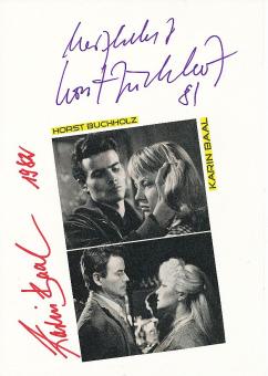 Horst Buchholz † 2003 & Karin Baal  Film & TV Autogramm Karte original signiert 