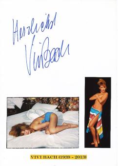 Vivi Bach † 2013  Film & TV Autogramm Karte original signiert 