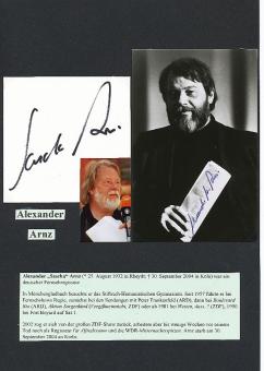 2  x  Alexander Arnz † 2004  Regisseur  Film &  TV Autogramm Foto + Karte original signiert 