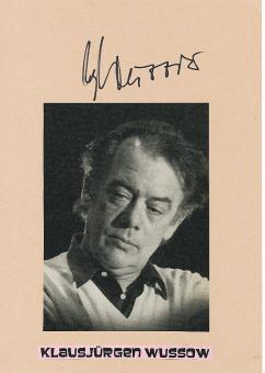 Klausjürgen Wussow † 2007  Film & TV Autogramm Karte original signiert 