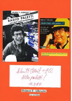 2  x Helmut F. Albrecht   Comedian  TV Autogrammkarte + Karte original signiert 