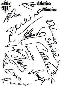 Atletico Mineiro 80er Brasilien   Fußball Autogramm Blatt  original signiert 