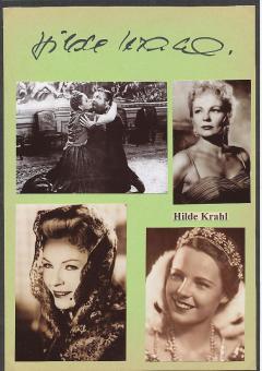 Hilde Krahl † 1999  Film & TV Autogramm Karte original signiert 