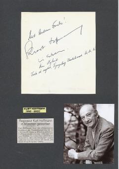 Kurt Hoffmann † 2001  Regisseur  Film & TV Autogramm Blatt original signiert 