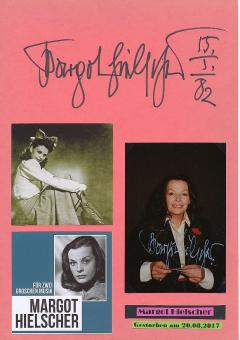 2  x  Margot Hielscher † 2017  Film &  TV Autogramm Foto + Karte original signiert 