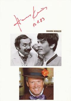 Hansi Kraus   Film & TV Autogramm Karte original signiert 