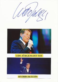 Udo Jürgens † 2014  Musik  Autogramm Karte original signiert 