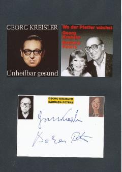 Georg Kreisler † 2011 & Barbara Peters  Musik  Autogramm Karte original signiert 