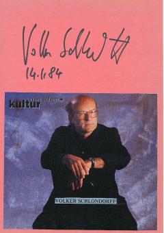 Volker Schlöndorff  Regisseur   Film & TV Autogramm Karte original signiert 