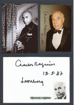 2  x  Charles Regnier † 2001  Film &  TV Autogramm Foto + Karte original signiert 