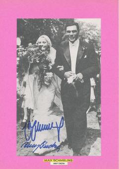 Max Schmeling † 1987 Boxen & Anny Ondra † 1987  Film & TV Autogramm Bild original signiert 