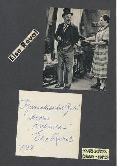 Else Reval † 1978   Film & TV Autogramm Blatt original signiert 
