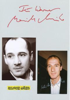 2  x  Ulrich Mühe † 2007  Film &  TV Autogramm Foto + Karte original signiert 