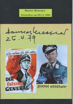 Hannes Messemer † 1991  Film & TV Autogramm Karte original signiert 