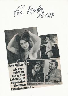 Eva Mattes  Nackt  Film & TV Autogramm Karte original signiert 