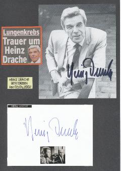 2  x  Heinz Drache † 2002  Film &  TV Autogramm Bild + Karte original signiert 