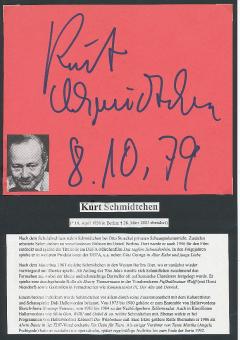 Kurt Schmidtchen † 2003  Film & TV Autogramm Karte original signiert 